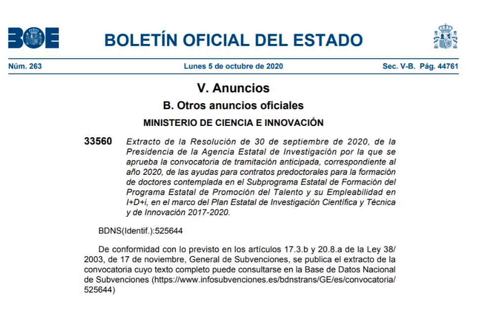 Contrato FPI vinculado al proyecto «Los públicos del arte y la cultura visual contemporáneas»