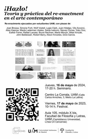 Seminario y festival: «¡Hazlo! Teoría y práctica del re-enactment en el arte contemporáneo»